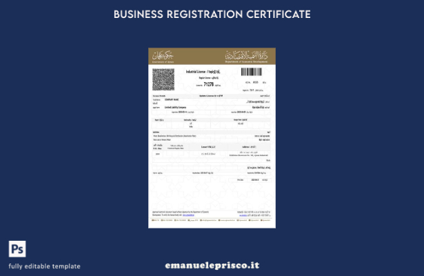 stile verificato Licenza industriale Ajman degli Emirati Arabi Uniti Modello Wor